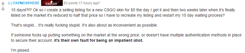 Illustration for article titled Steam Users Think Valve's New Trading Restrictions Go Too Far